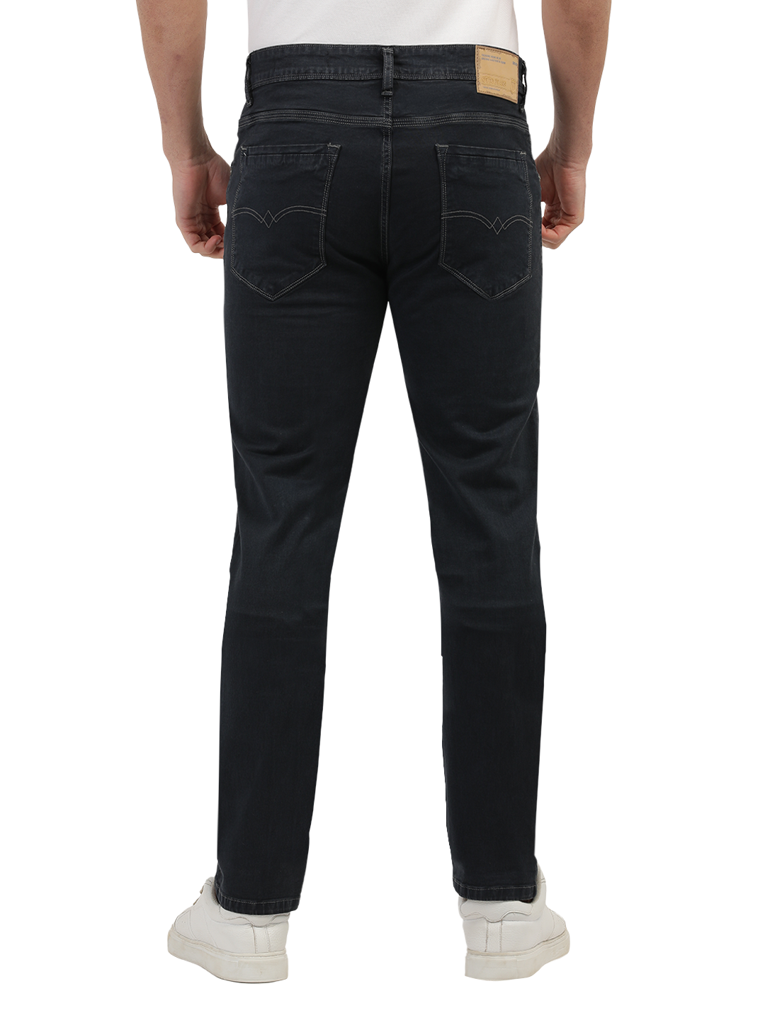 Dark Grey Denim Stretch Trousers