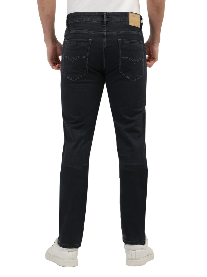 Dark Grey Denim Stretch Trousers