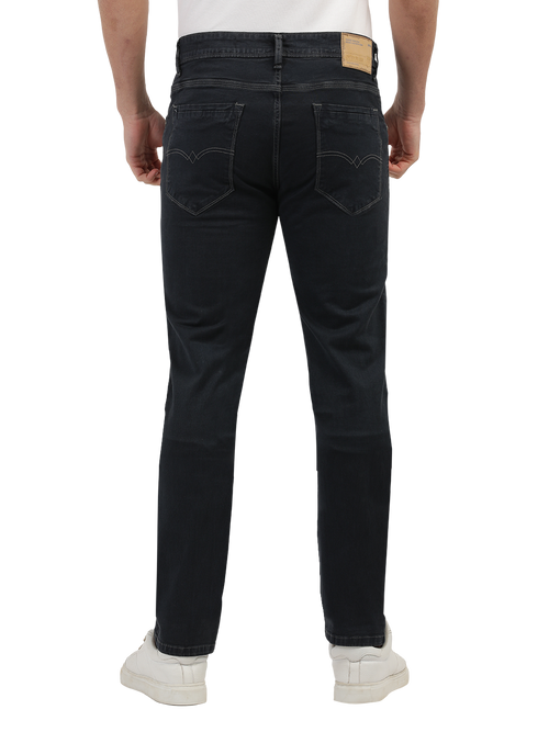 Dark Grey Denim Stretch Trousers