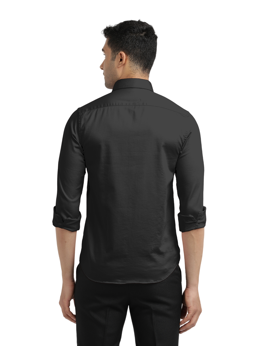 Black Satin Solid Shirt