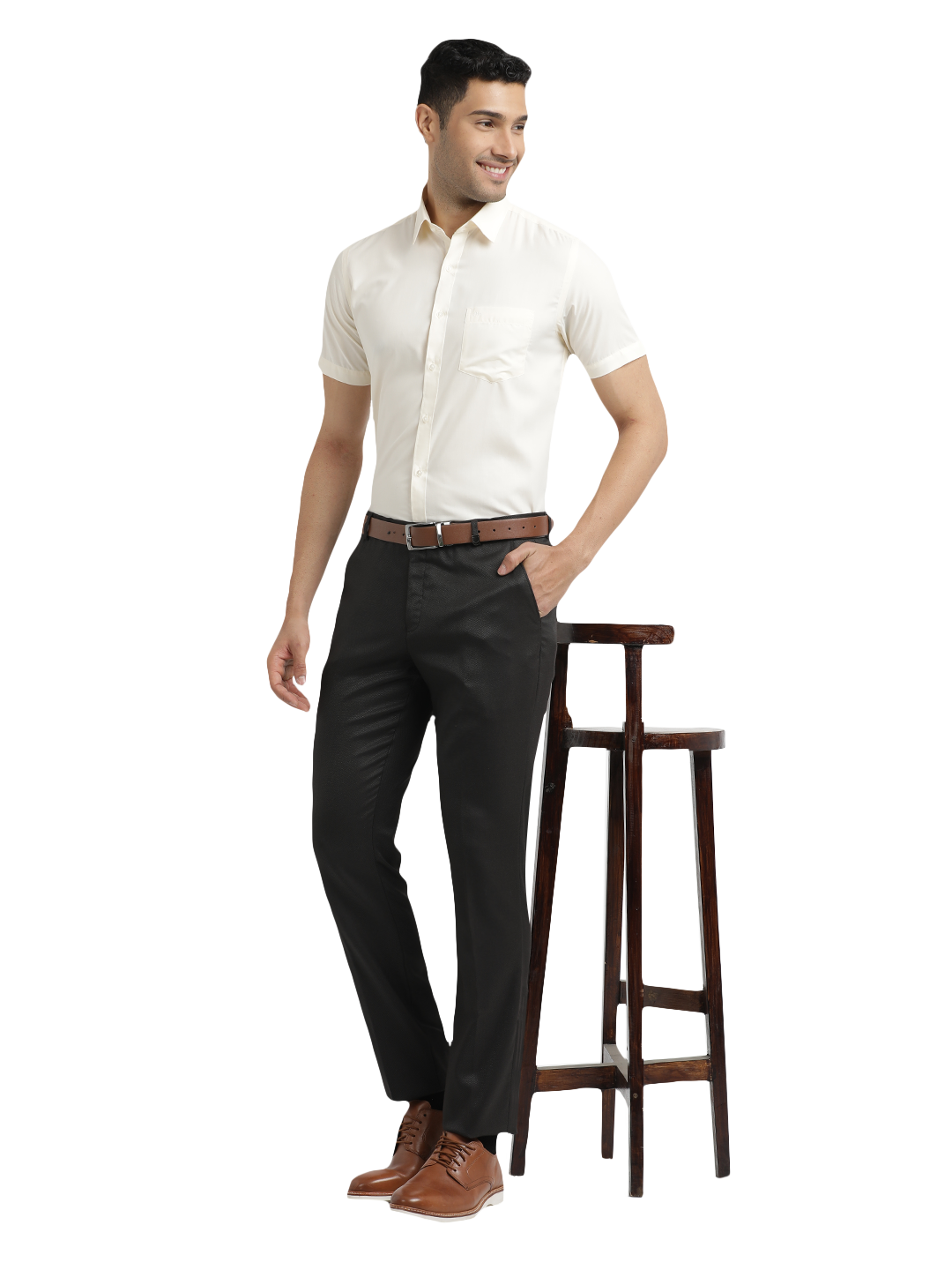 Coffee YD Dobby Formal Trousers