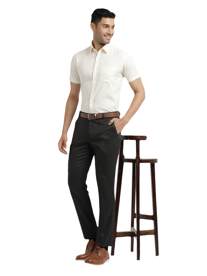 Coffee YD Dobby Formal Trousers