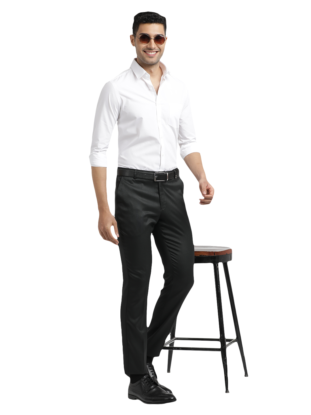 Black YD Dobby Formal Trousers