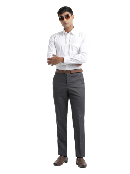 S.Grey Micro Dobby Formal Trousers