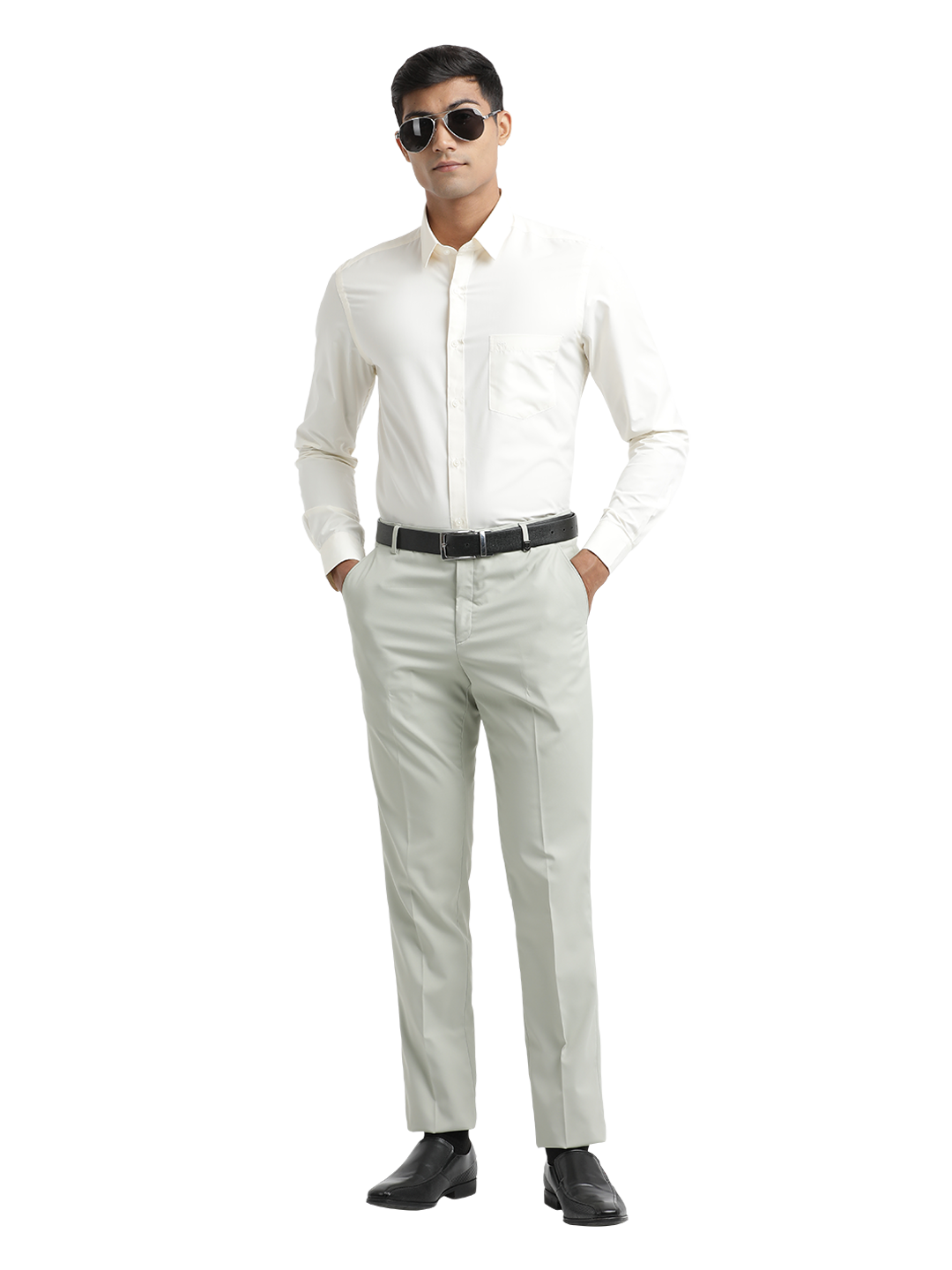 Stone Micro Dobby Formal Trousers