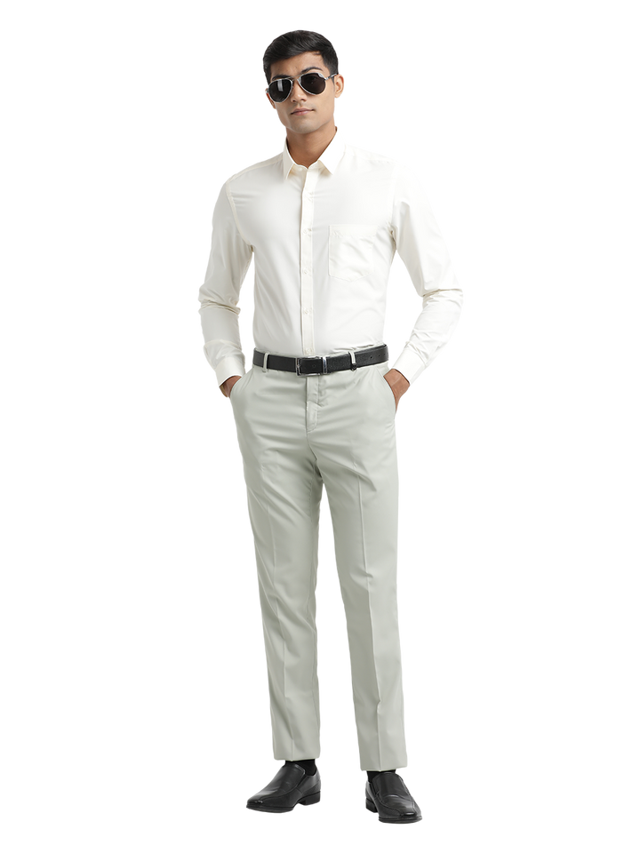 Stone Micro Dobby Formal Trousers