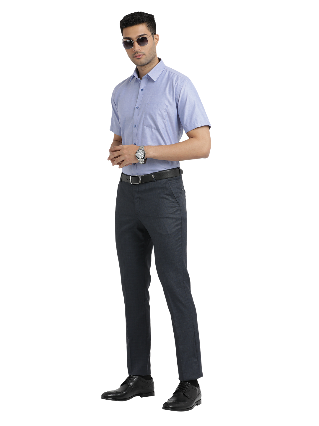 Navy YD Dobby Formal Trousers