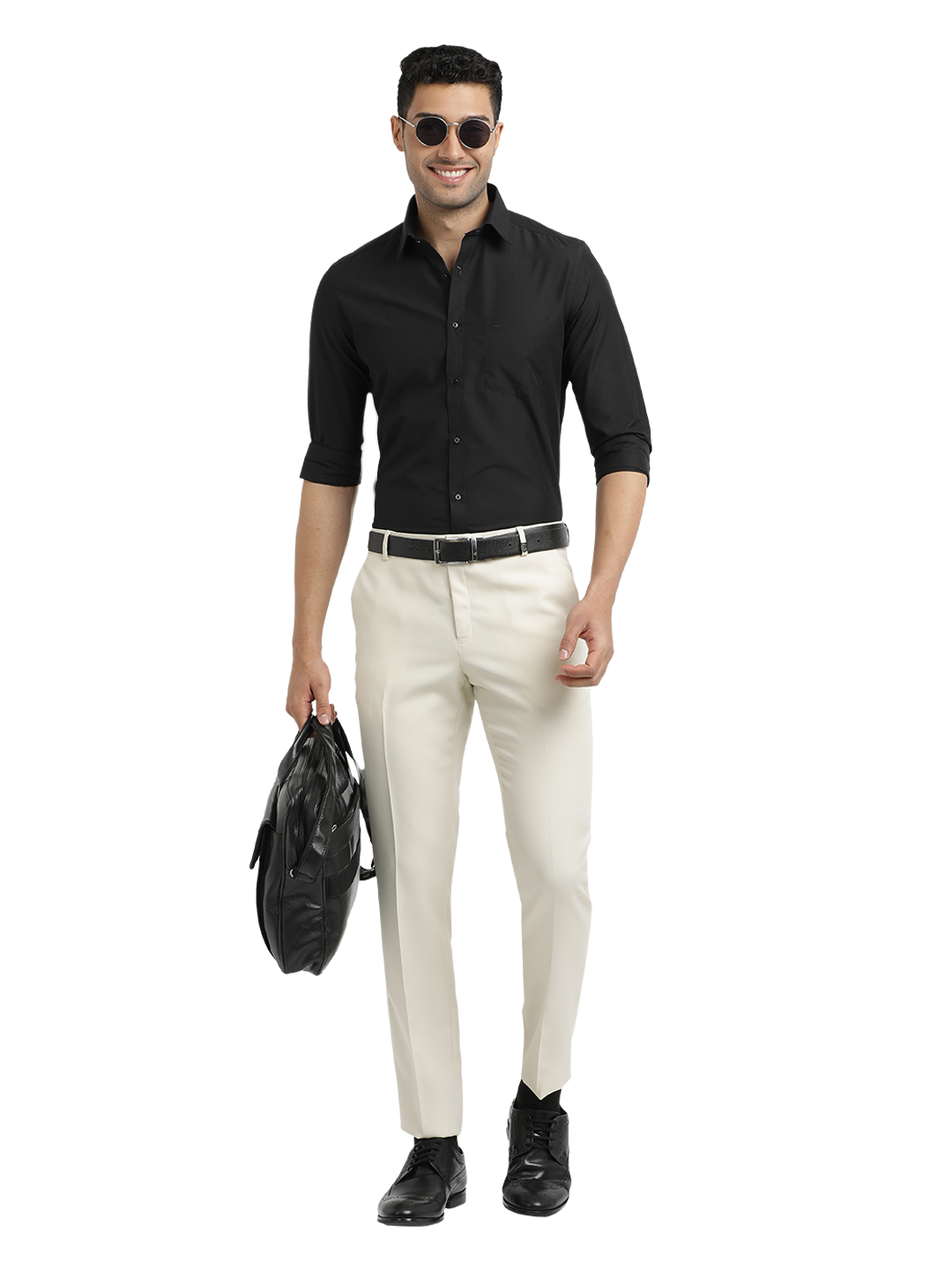 Stone Micro Dobby Formal Trousers