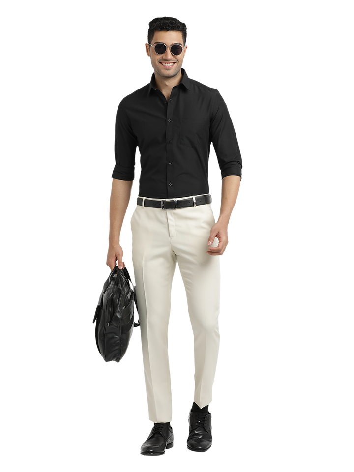 Stone Micro Dobby Formal Trousers