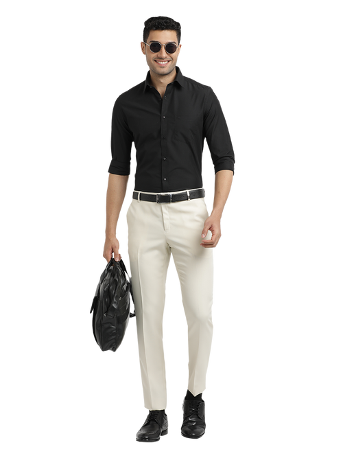 Stone Micro Dobby Formal Trousers