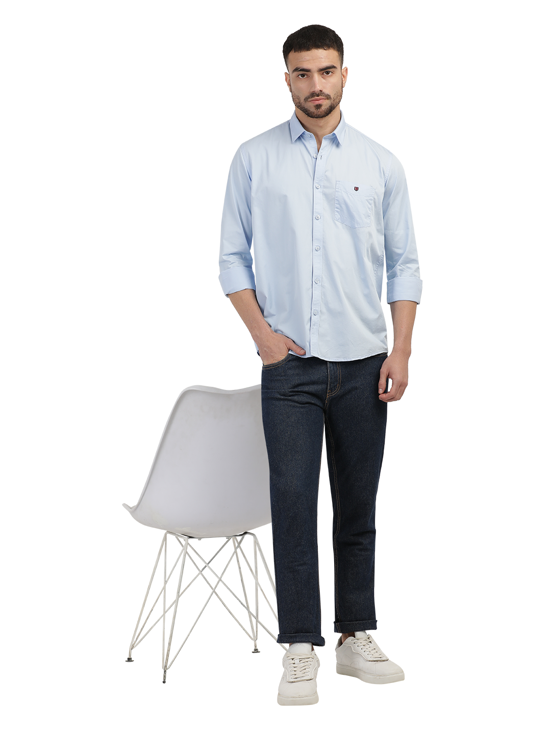 Light Blue Twill Solid Shirt