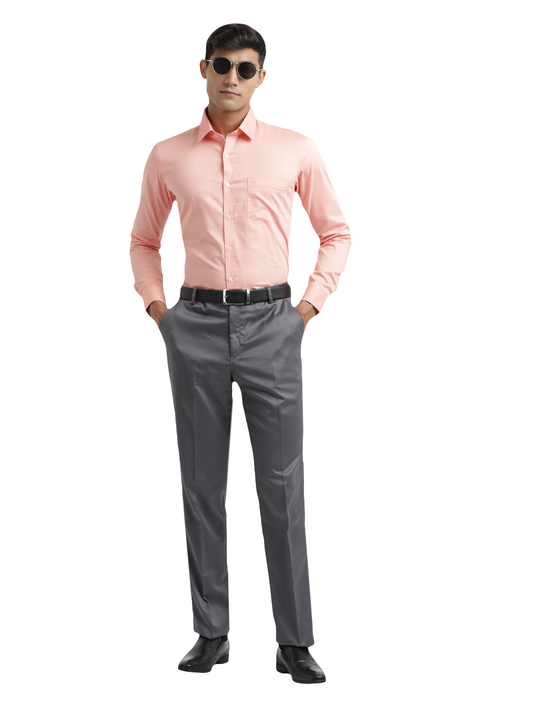 Peach Micro Oxford Solid Shirt