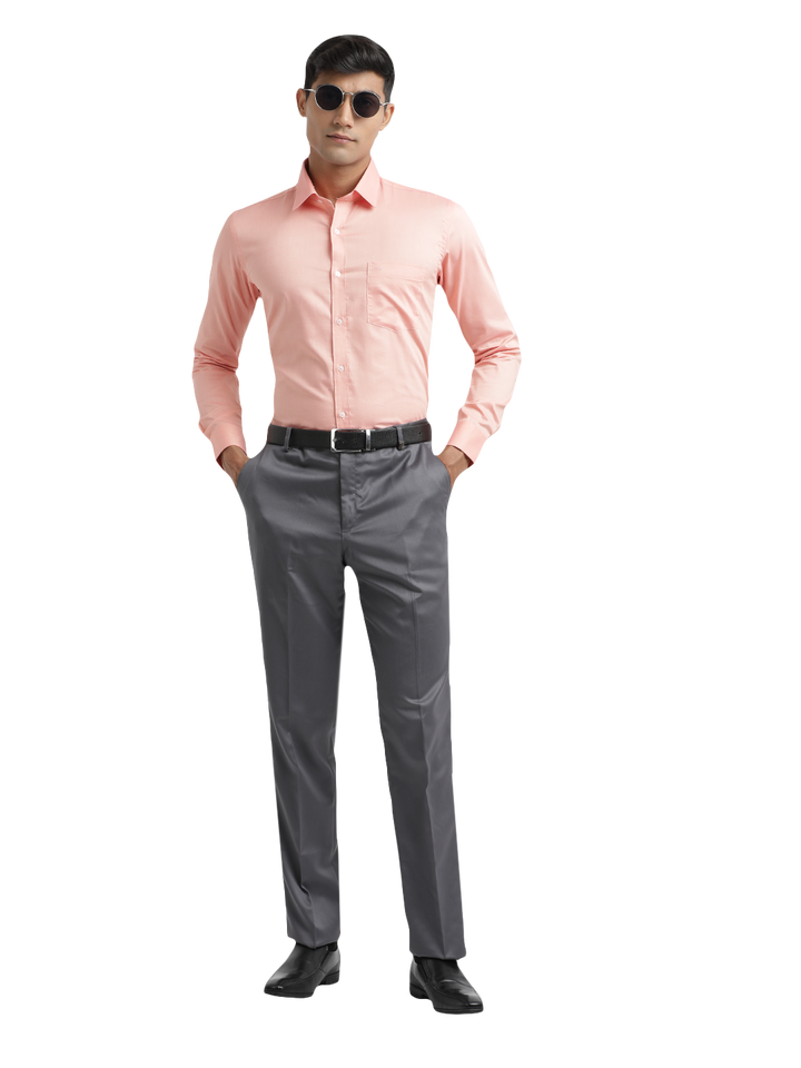 Peach Micro Oxford Solid Shirt