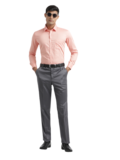 Peach Micro Oxford Solid Shirt