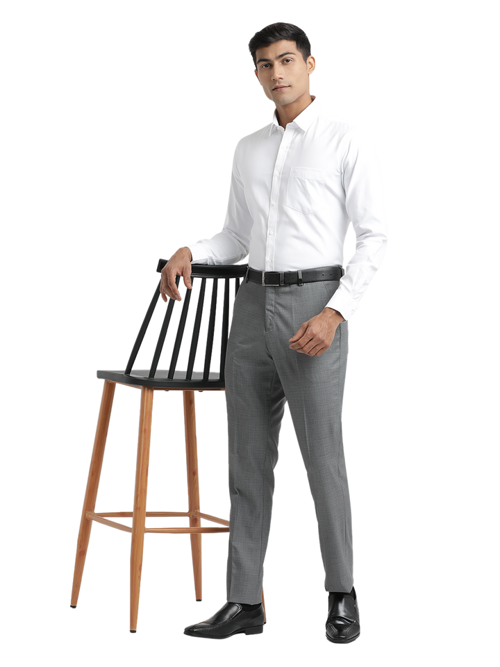 Grey YD Dobby Formal Trousers