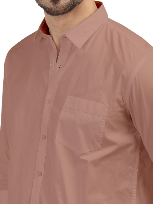 Pastel Pink Twill Solid Shirt