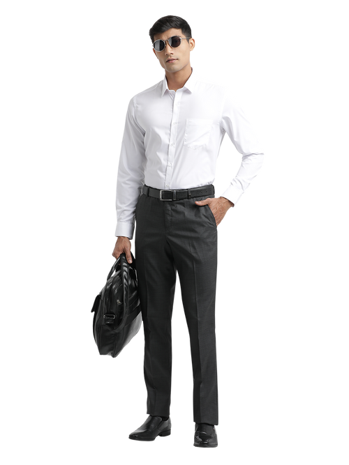 White Solid Formal Shirt