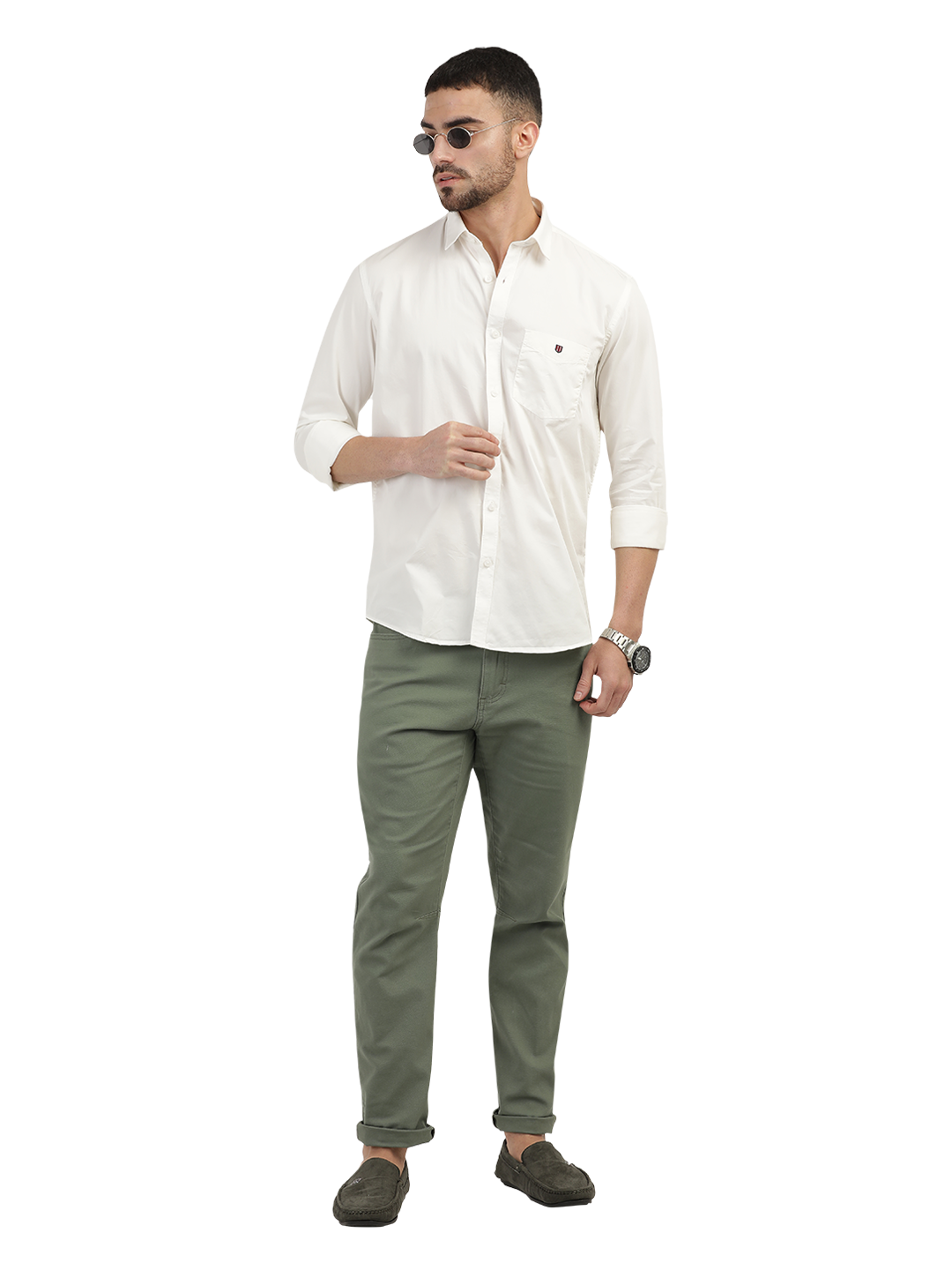 Ivory Twill Solid Shirt