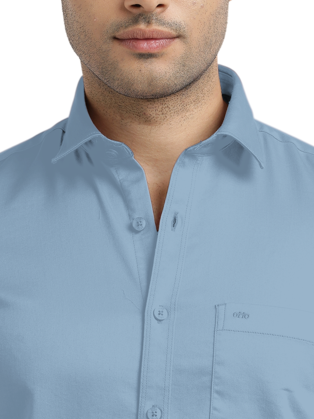 Dusty Blue Satin Solid Shirt