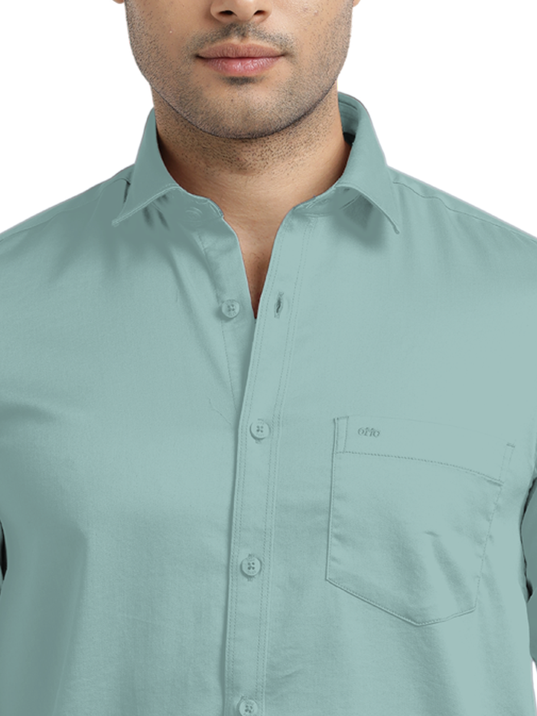 Metallic Green Satin Solid Shirt