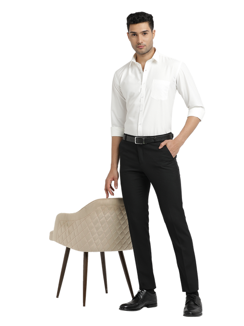 White Solid Formal Shirt