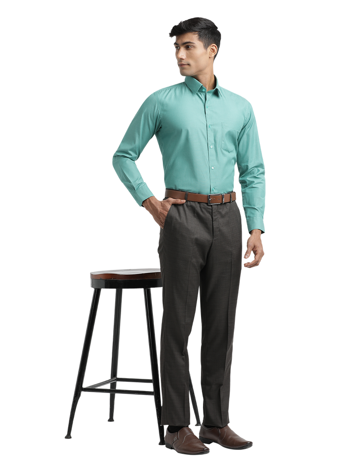 Aqua Green Fil-a-Fil Solid Shirt