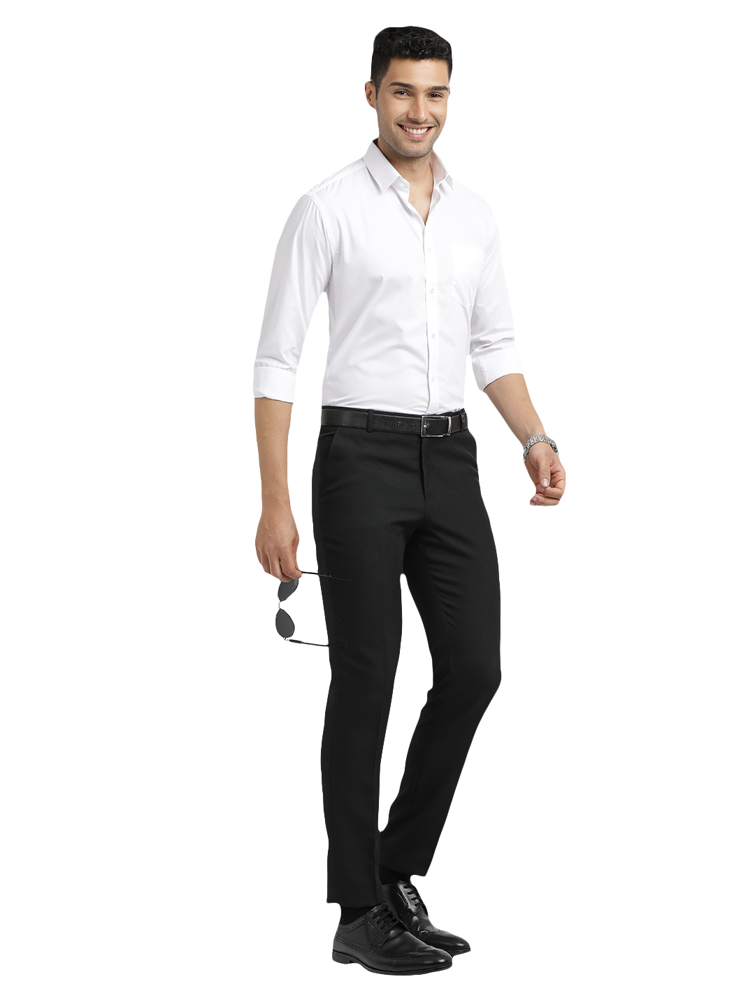 White Solid Formal Shirt