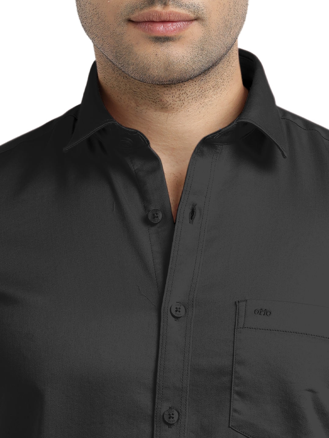 Black Satin Solid Shirt