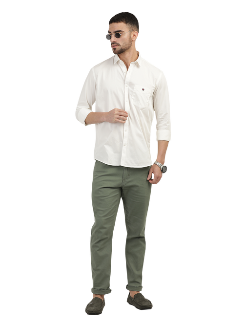 Ivory Twill Solid Shirt