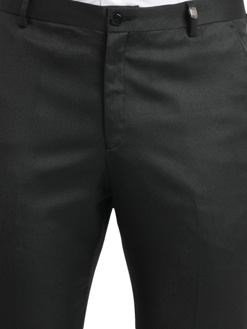 Black YD Dobby Formal Trousers