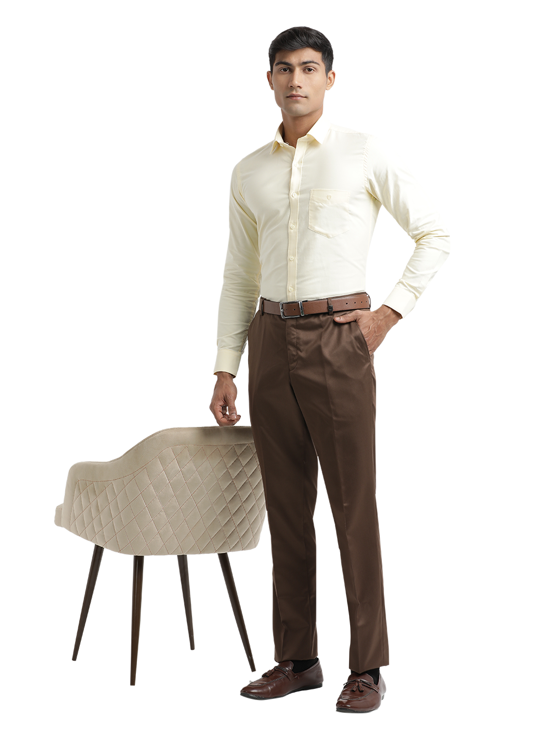 Brown Satin Formal Trousers