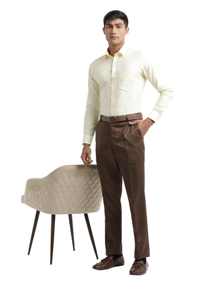 Brown Satin Formal Trousers