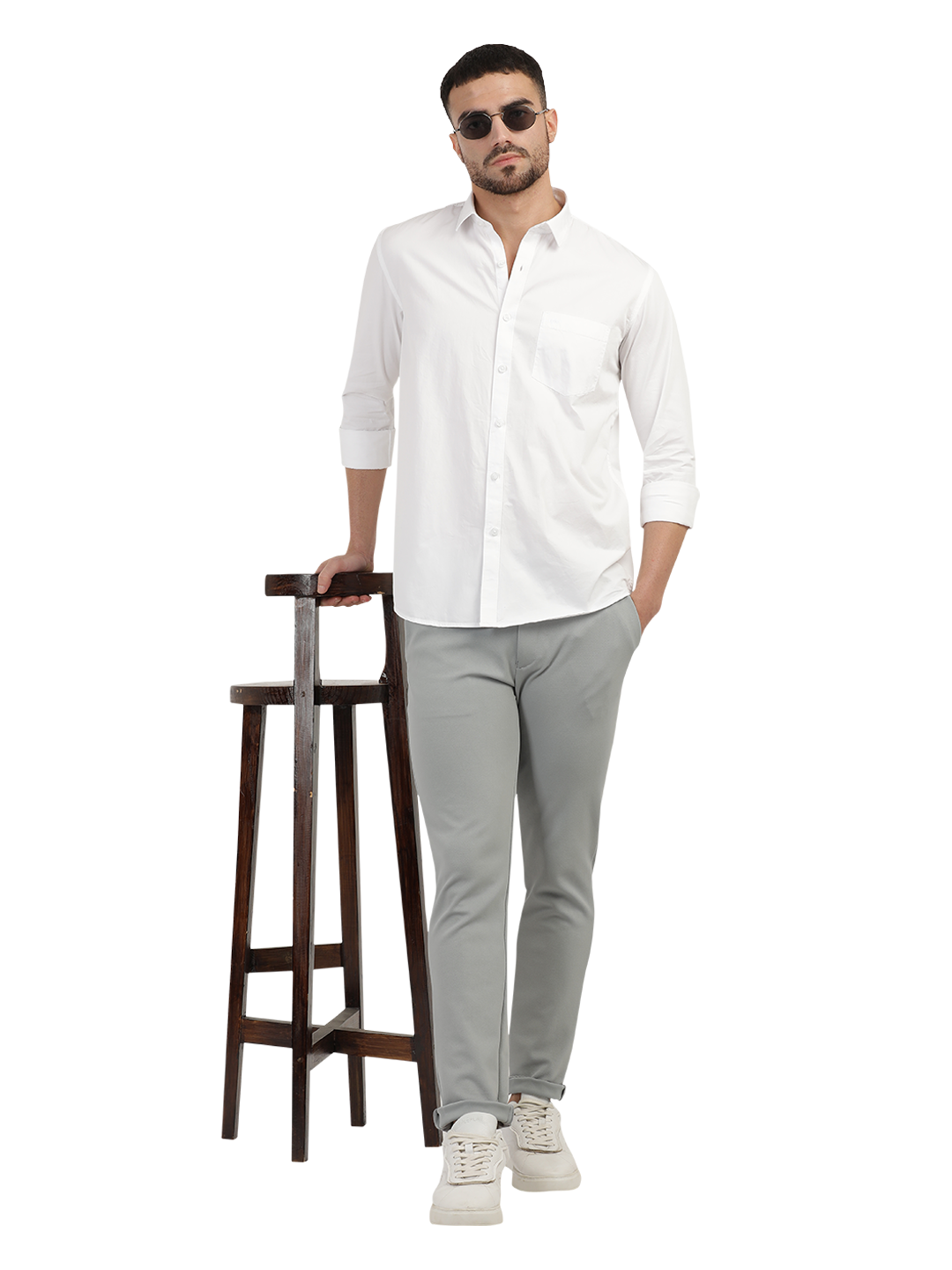 White Twill Solid Shirt