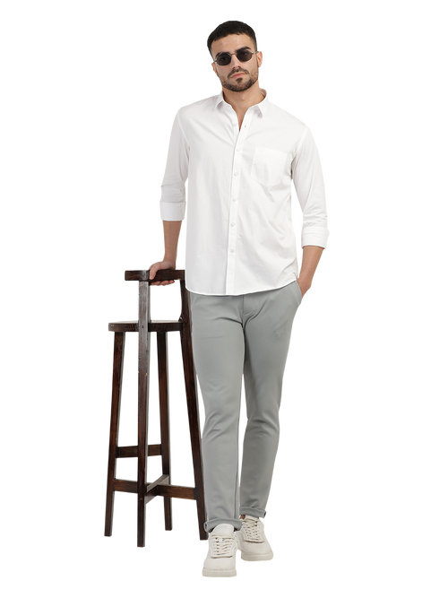 White Twill Solid Shirt