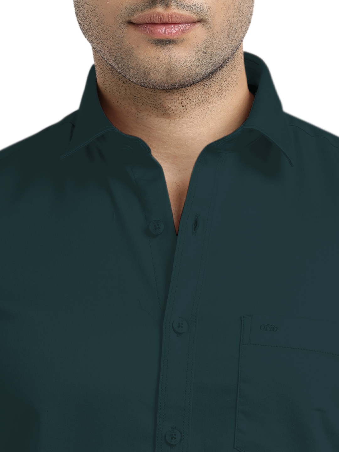 Dark Teal Satin Solid Shirt