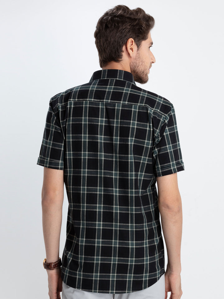 Pine Green Checkered Casual Shirt