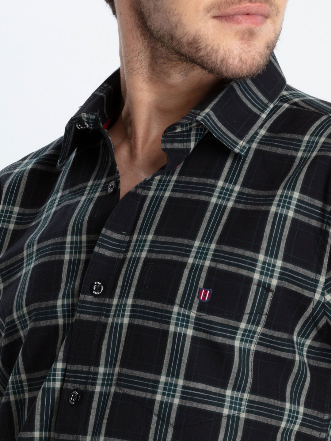 Pine Green Checkered Casual Shirt