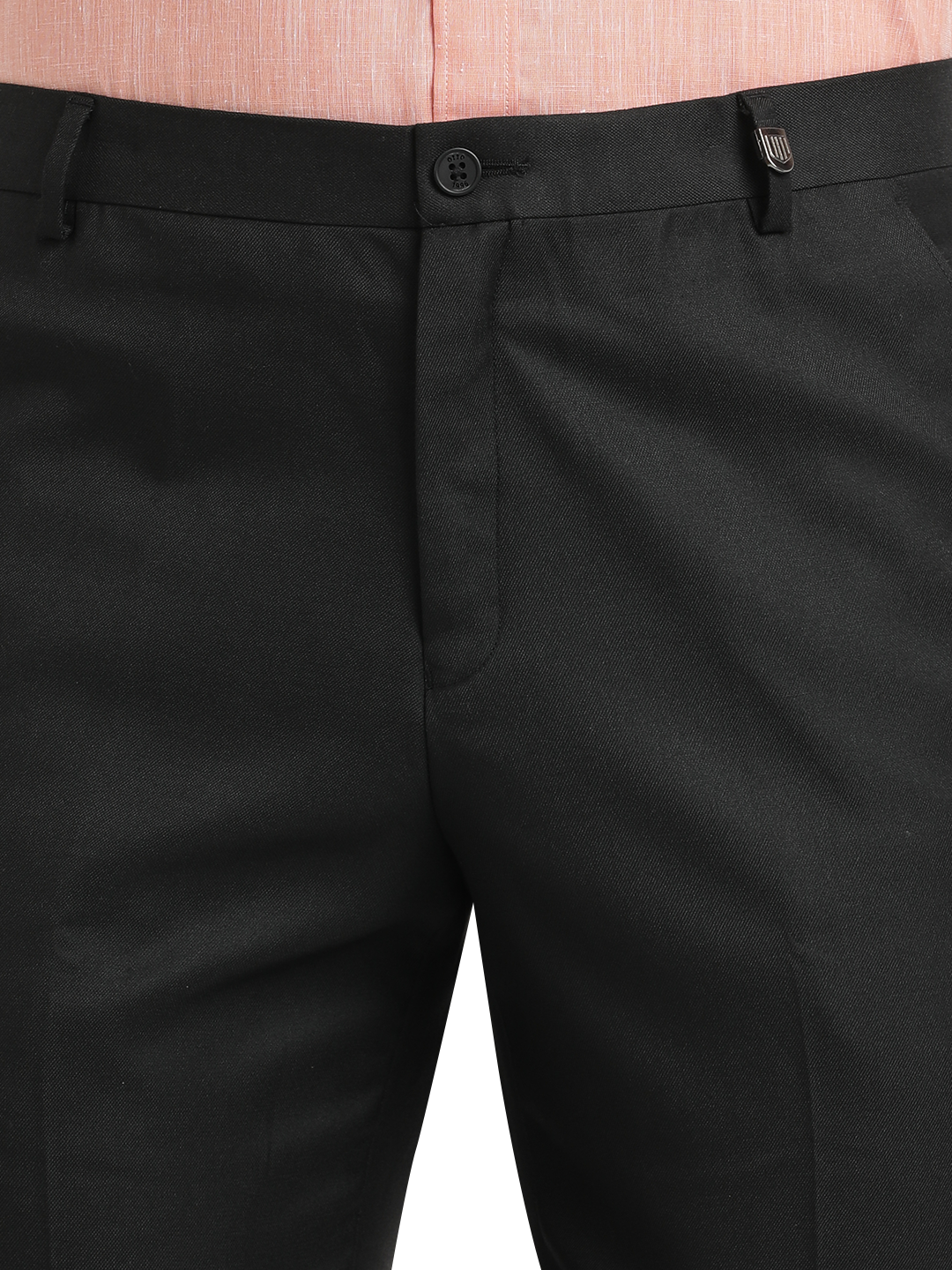 Black Twill Stretch Formal Trousers