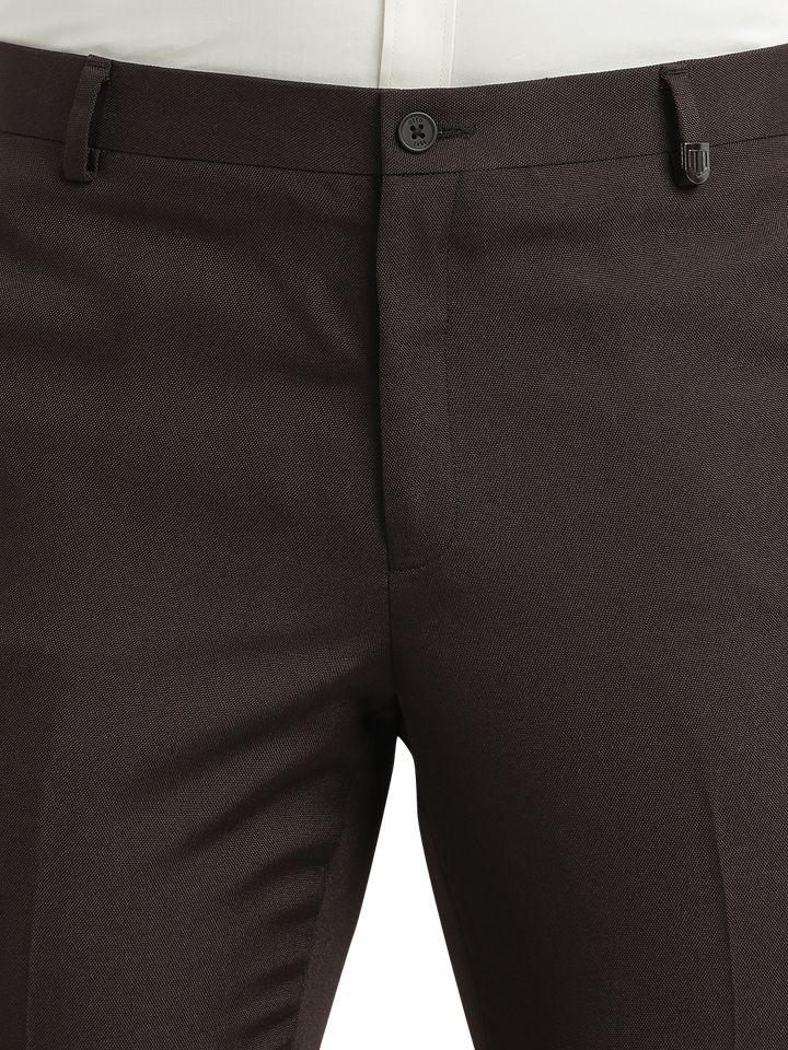 Coffee Micro Dobby Formal Trousers