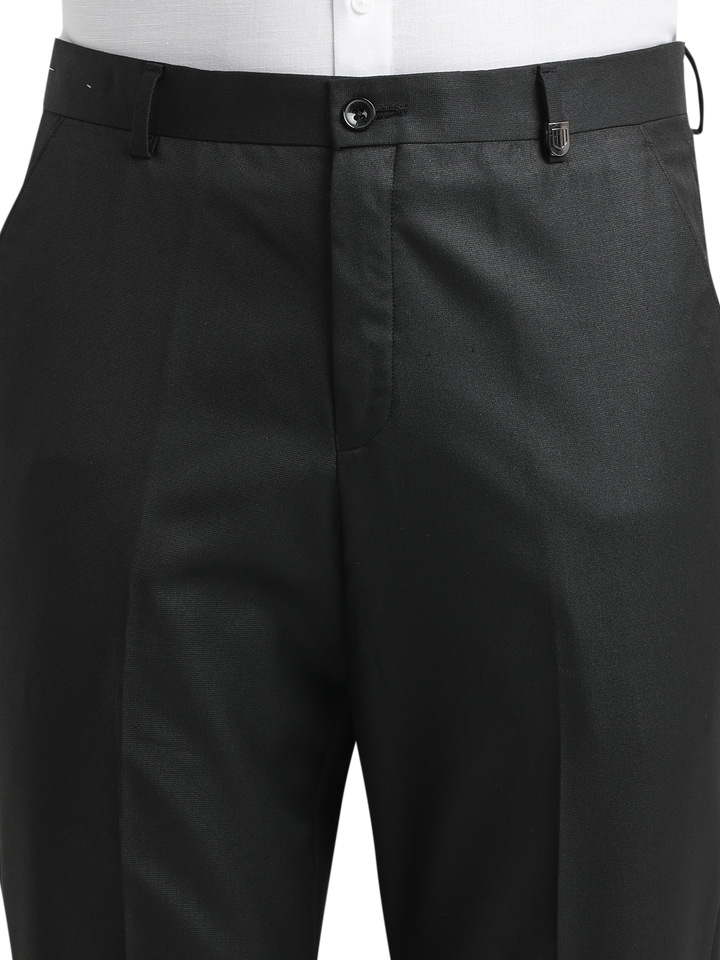 Black Micro Dobby Formal Trousers