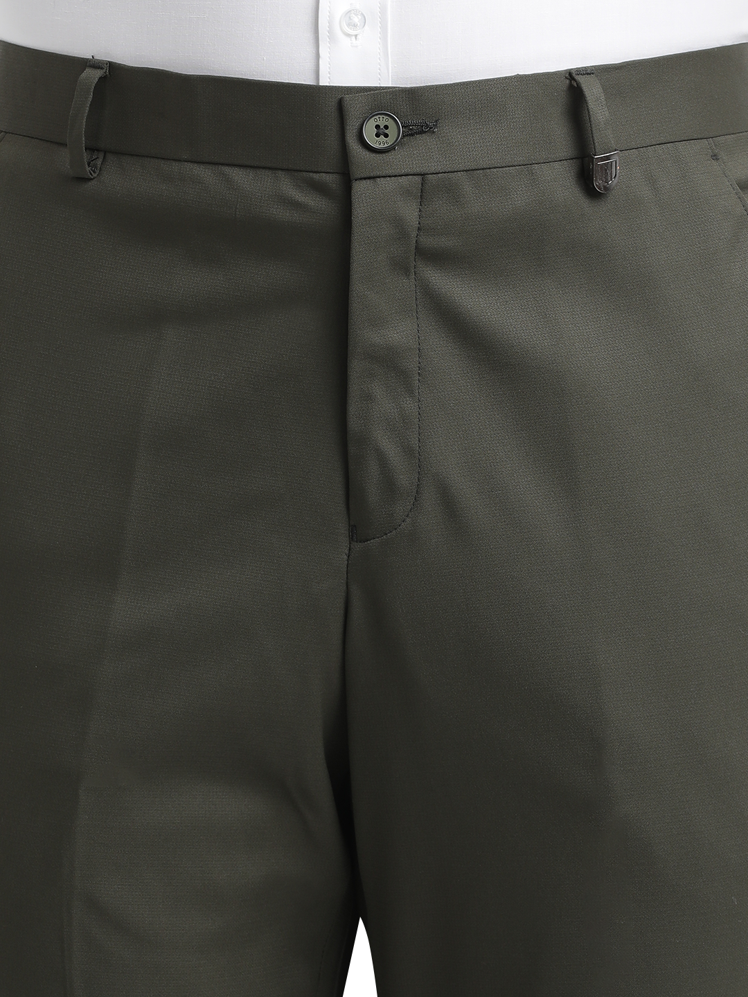 Dark Olive Micro Dobby Formal Trousers