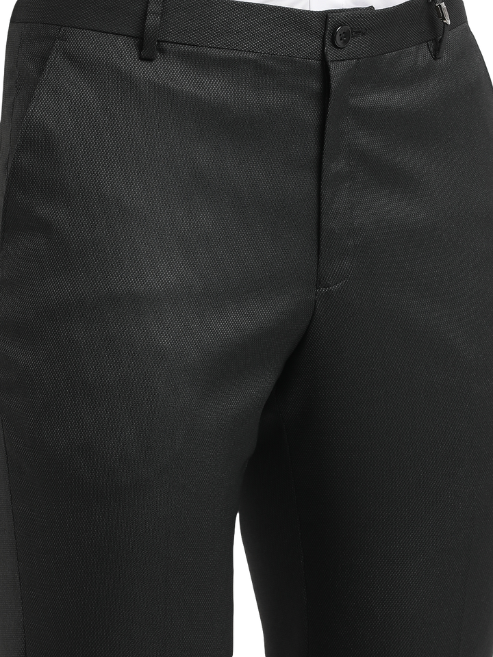 Black YD Dobby Formal Trousers