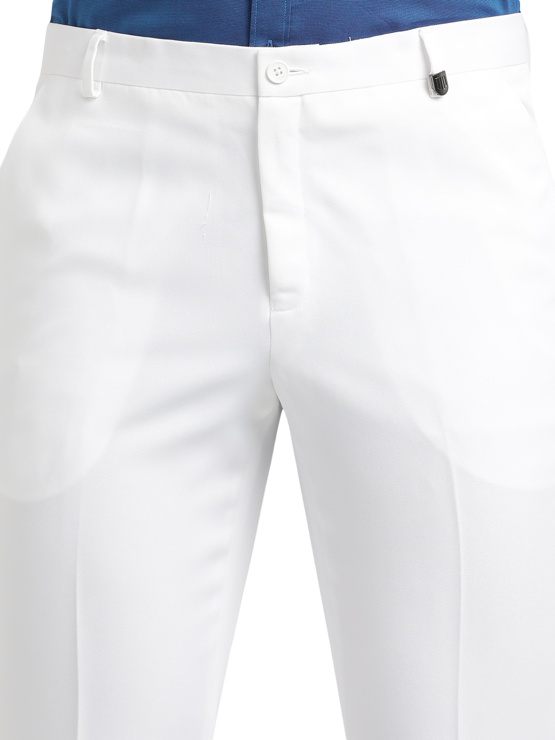 White Micro Dobby Formal Trousers