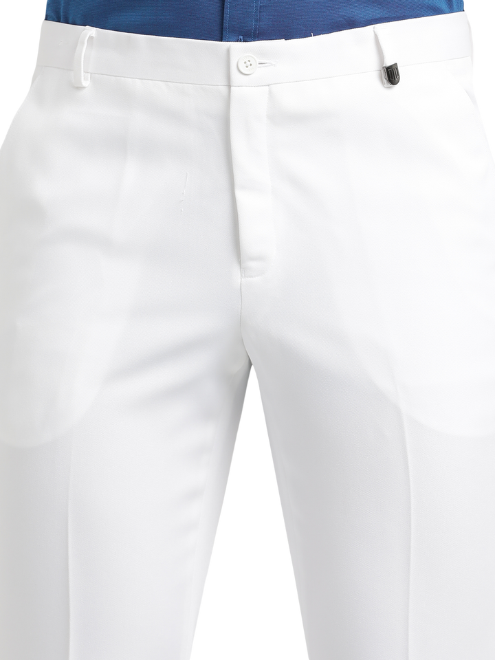 White Micro Dobby Formal Trousers