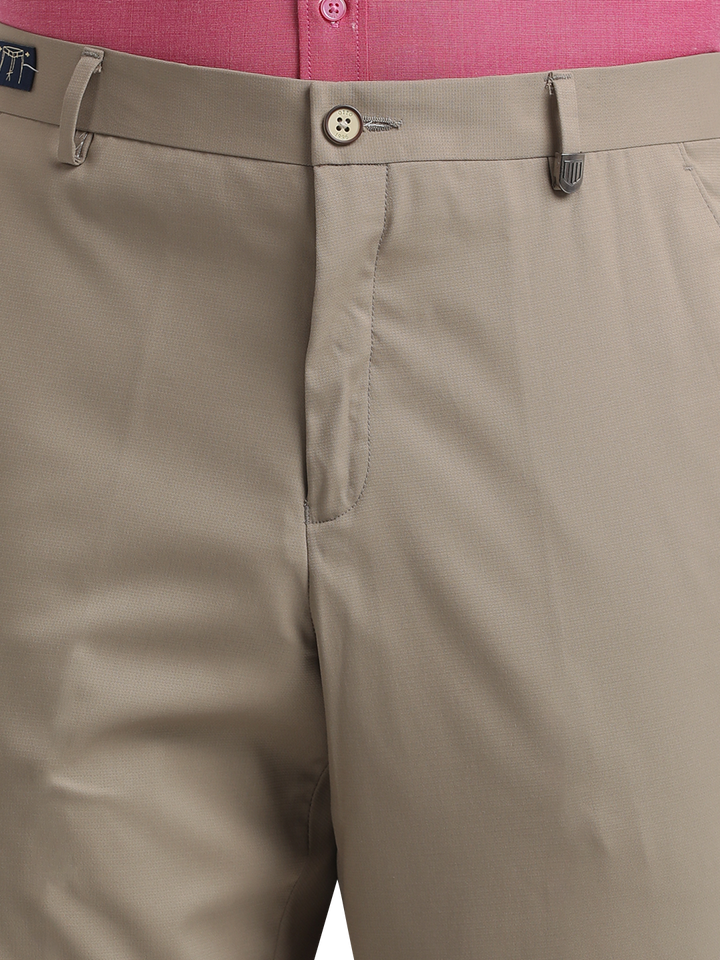 Khaki Micro Dobby Formal Trousers