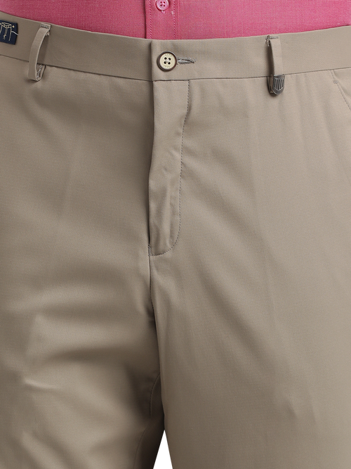 Khaki Micro Dobby Formal Trousers