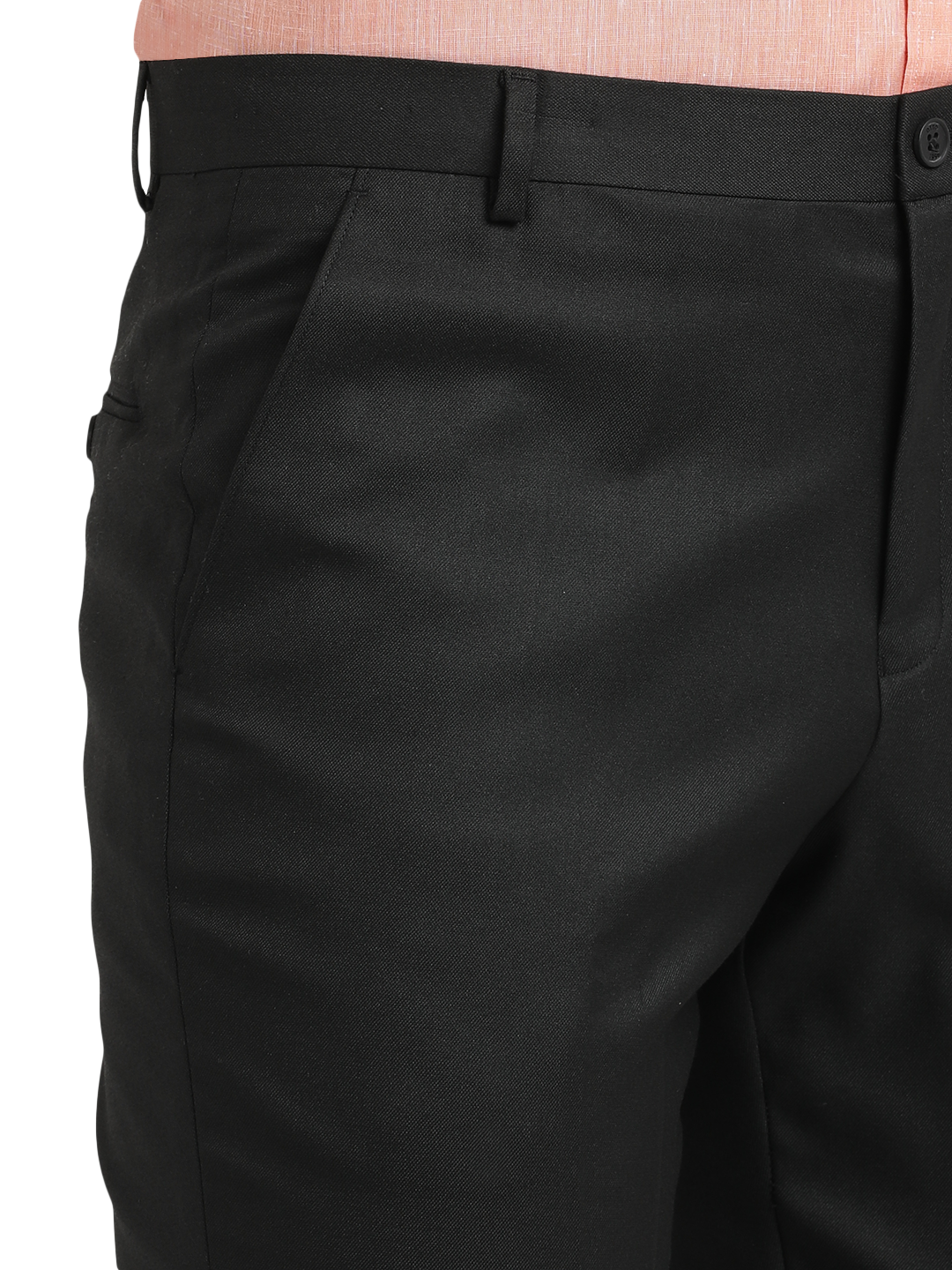 Black Twill Stretch Formal Trousers