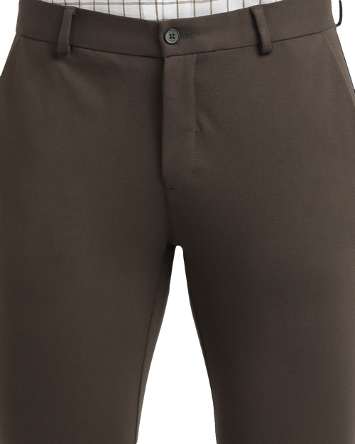 N.Olive Bi-Stretch Solid Trousers