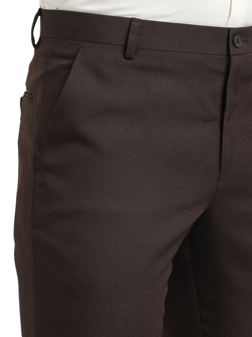 Coffee Micro Dobby Formal Trousers