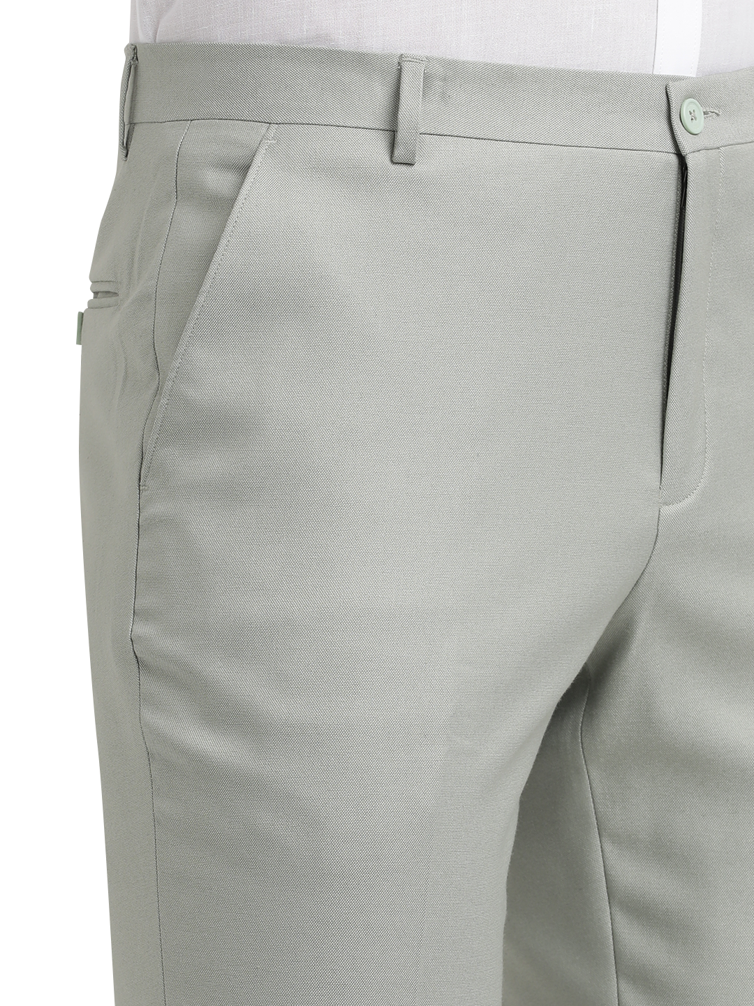 Light Grey Twill Stretch Formal Trousers